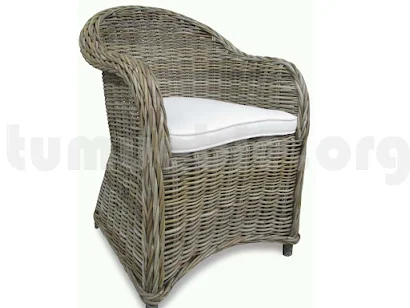 sillón con cojín en rattan sintetico j488