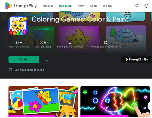 Coloring Games: Color & Paint - trò chơi tô màu và vẽ cho trẻ em c1