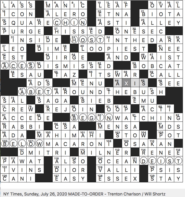 Rex Parker Does The Nyt Crossword Puzzle Martin Star Of 1960s Tv S Route 66 Sun 7 26 20 Site Of Bocca Nuova Crater Hairy Hunter Of Genesis Nickname Of 2010s