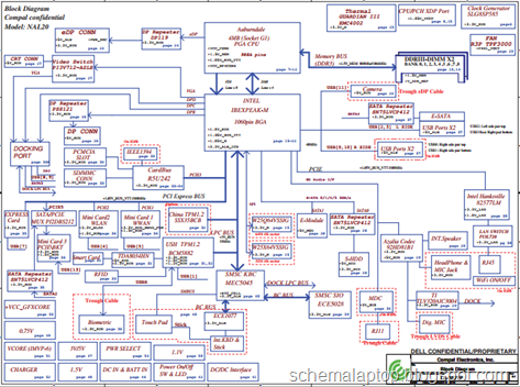 Dell Latitude E6510 (Integated VGA) - Compal LA-5571P Free Download Laptop Motherboard Schematics 