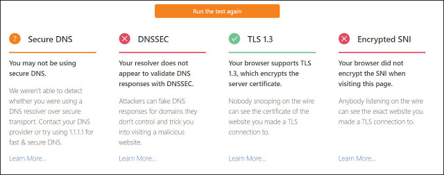 هل يحترم المتصفح الذي تستخدمه خصوصيتك ؟ تحقق عبر هذا الموقع إذا كنت تستخدم Secure DNS و DNSSEC و TLS 1.3 والمزيد بنقرة واحدة