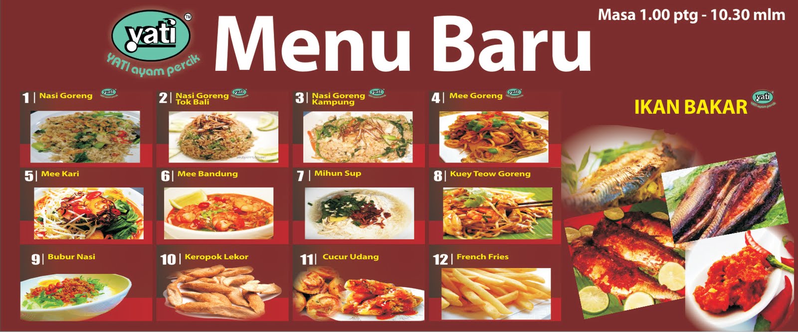 Restoran Yati Ayam Percik: Menu