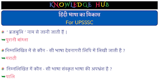 हिंदी भाषा का विकास For UPSSSC