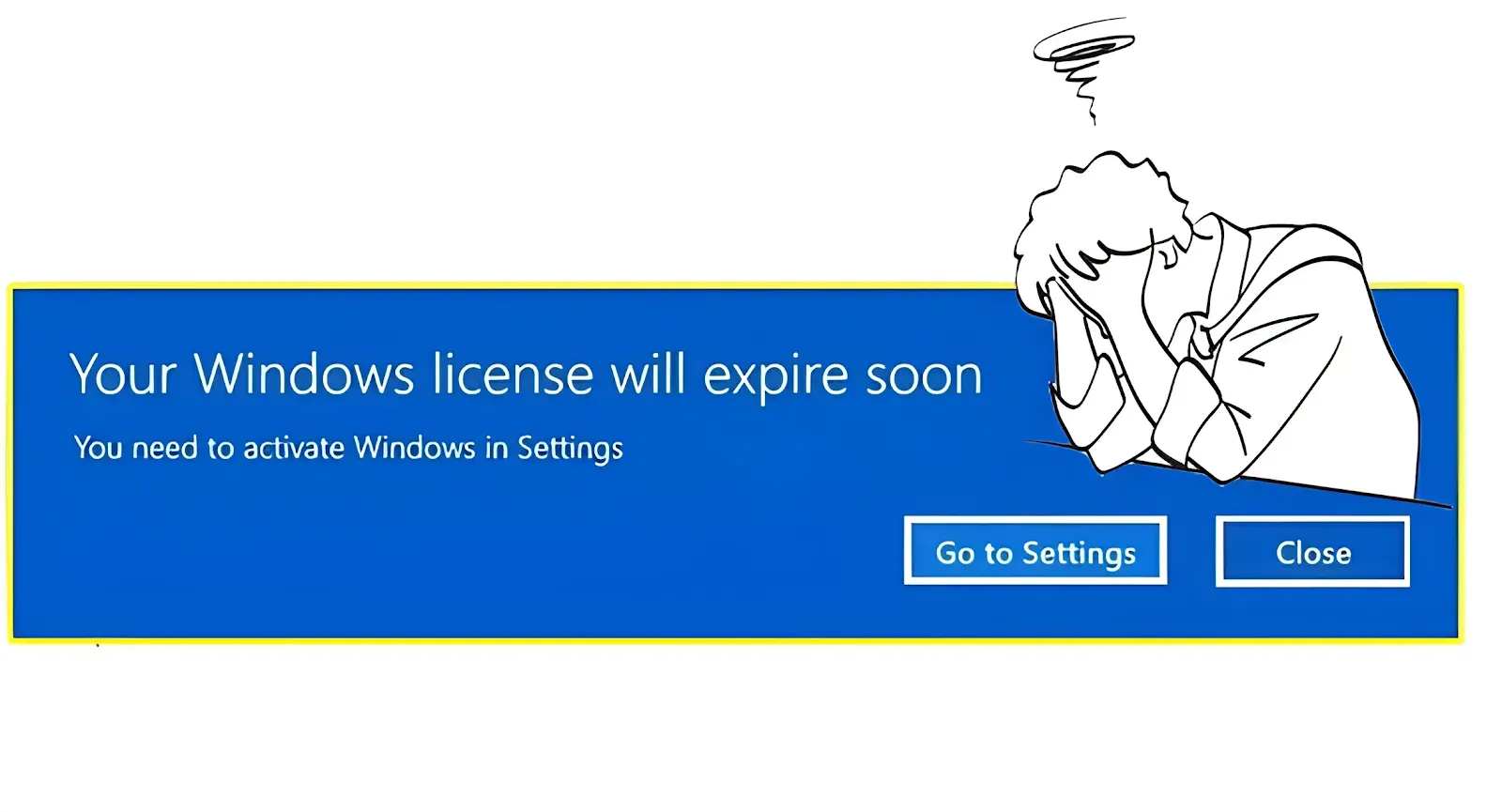 حل الجذري لمشكلة رسالة Your Windows license will expire soon