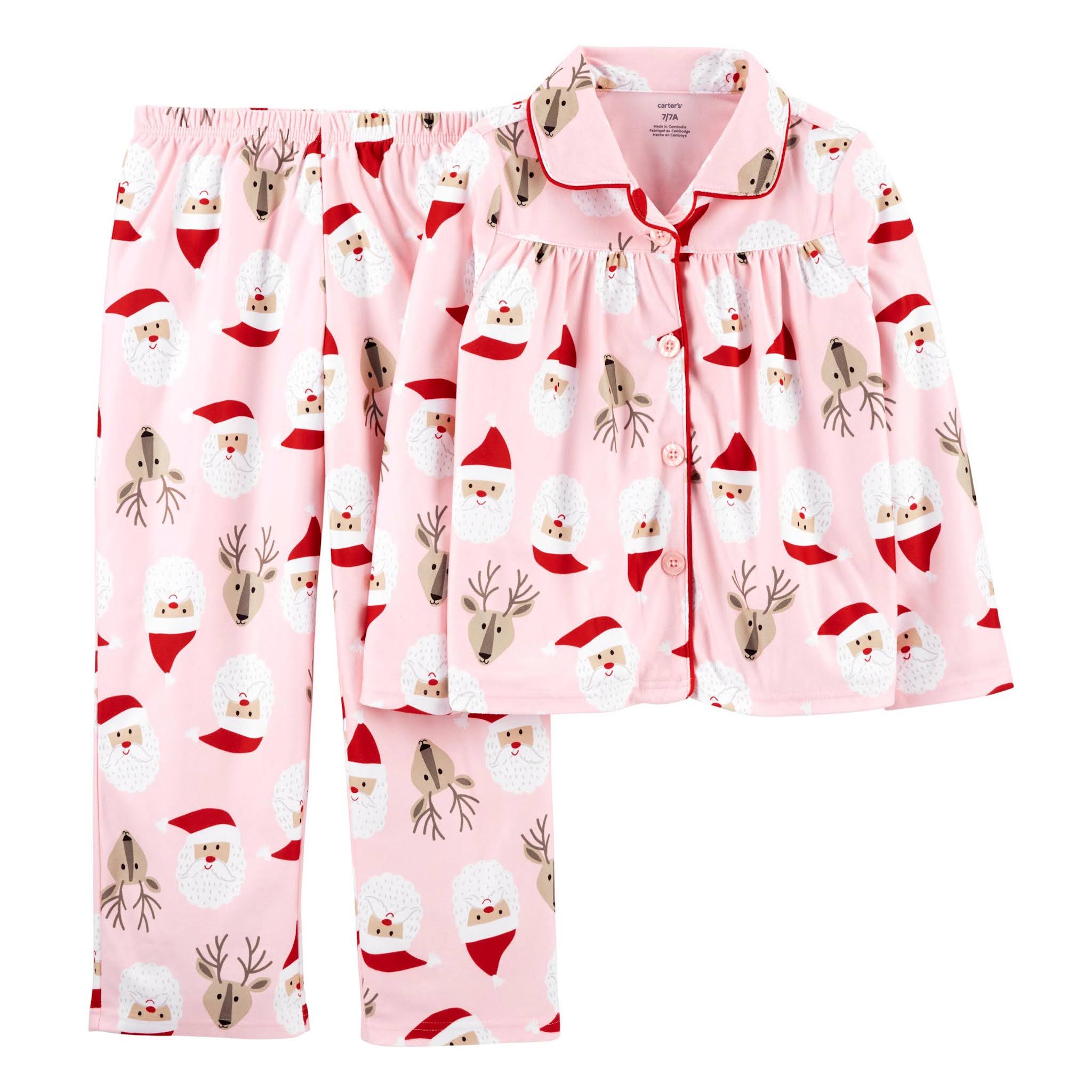 Little Girls Pink Christmas Pajamas from Carter's