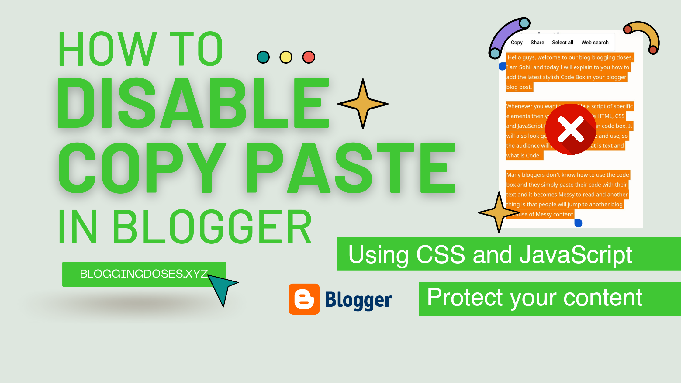 Disable Copy Paste in Blogger Blog