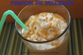 Pumpkin Pie Milkshake - almost pumpkin pie, almost guilt-free! #pumpkin #milkshake #drink #beverage