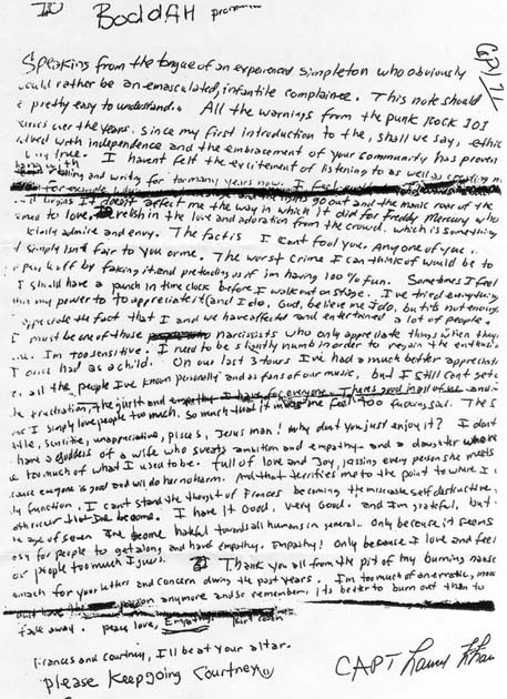 Nirvana Grunge: Carta De Despedida De Kurt Cobain