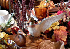 Plumcreek place - Duck, hunt, fall, Thanksgiving tablescape 