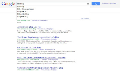 Búsqueda de Google autocompletada: tdd blog