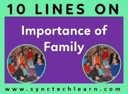 10 lines on importance of family in english