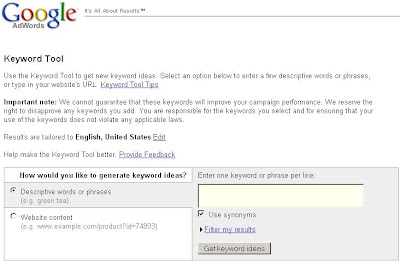 Google Keyword Suggestion Tool