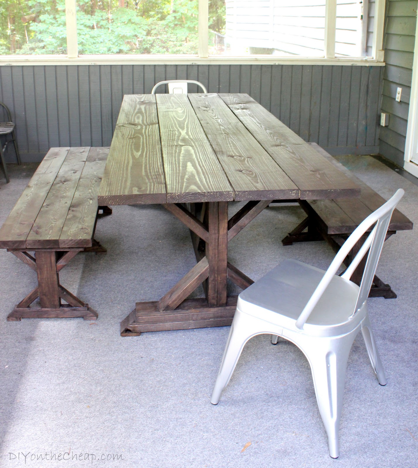 how to build an outdoor table and benches