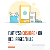 Freecharge - Get Rs.50 Cashback On Minimum Recharge of Rs.50 (Account Specific)