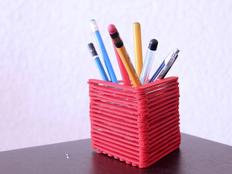 Konsep Terkini 21+ Kerajinan Dari Stik Membuat Tempat Pensil