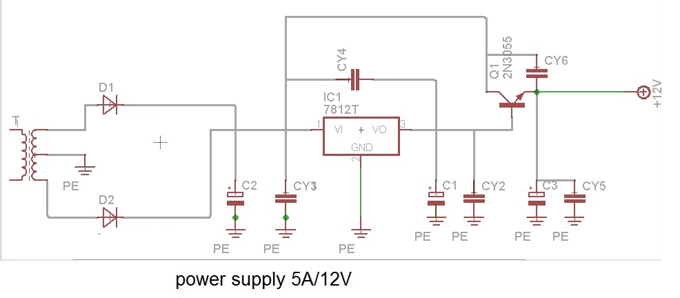  skema  power  supply  5A 12V  Ankringan BKR