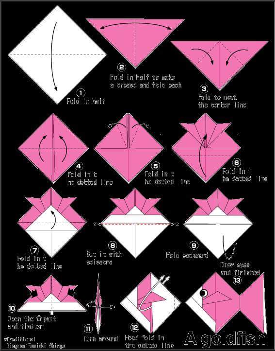 tutorial origami ikan 