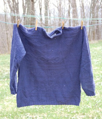 Oversized knit sweater, before alteration