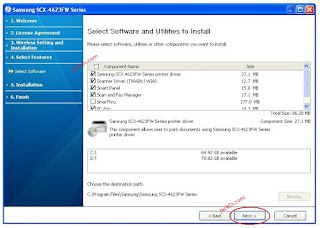 Samsung SCX-4623FW wireless printer configuration and installation of Samsung SCX-4623fw on a wireless network the solution to the problem of installing