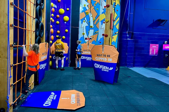 Climbing walls at Oxygen trampoline park Romford