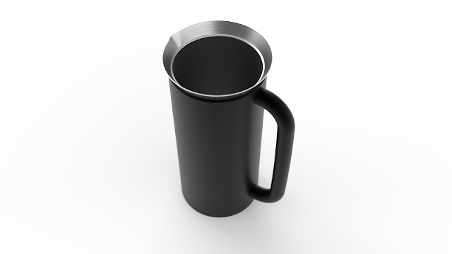 Rendering of a French press container