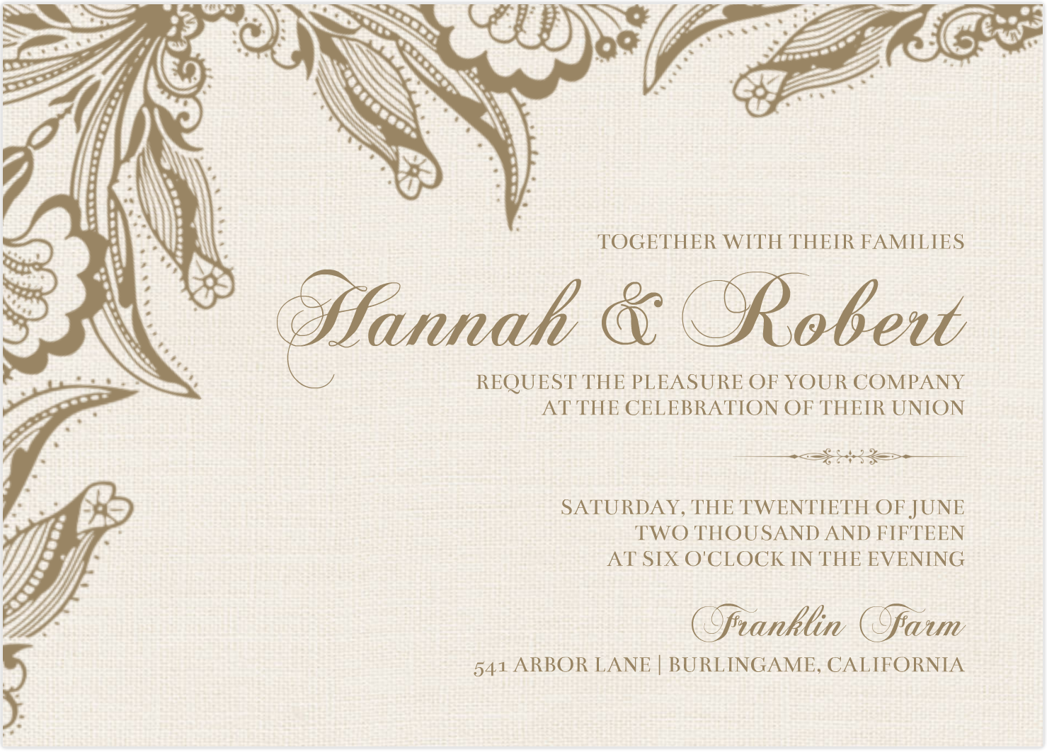 Lace Wedding Invitation