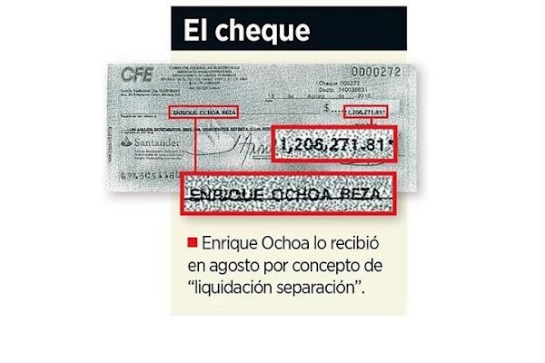 Renuncia Ochoa... y CFE lo liquida con mas de un millón de pesos.