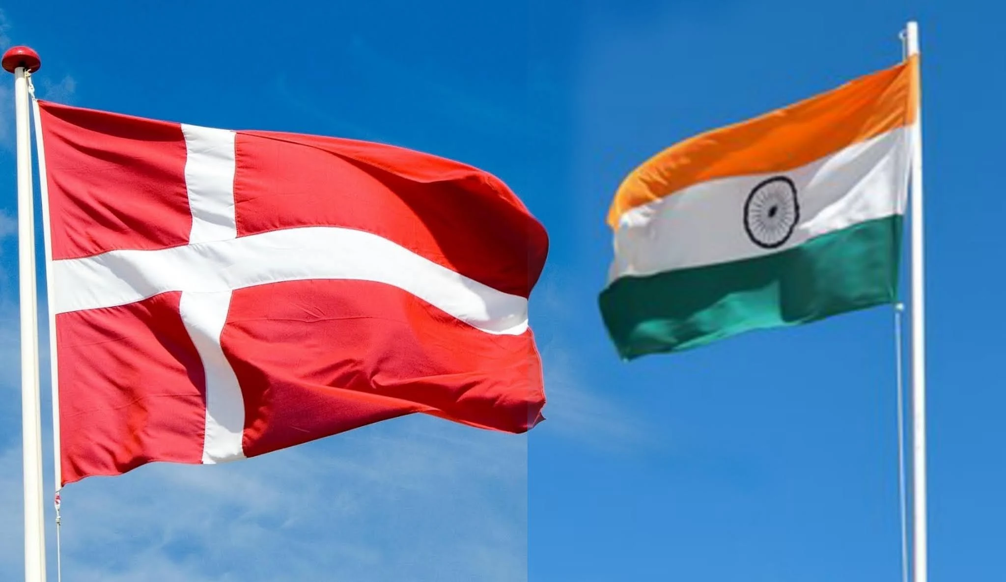 Denmark flag with indian flag