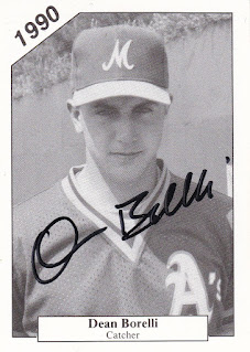 Dean Borrelli autographed 1990 Modesto Athletics card
