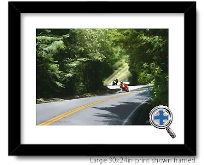 motorcycle artwork and photo poster