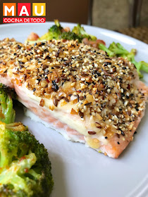salmon con costra de ajonjoli mau cocina de todo keto dieta cetogenica receta facil