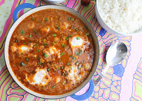 Food Lust People Love: This rich shrimp and poached egg stew is a traditional dish from southern Louisiana so, of course, it starts with a roux and the holy trinity of onion, bell pepper and celery. It is thick and delicious and, if seasoned with ample cayenne, as spicy as God intended it should be. You can, of course, leave the eggs out and you’ll still have a divine shrimp stew, but I encourage you to give it a try Papa Tom’s way. Eggs are relatively inexpensive and shrimp are not. They are a delicious way to add protein and stretch the budget.