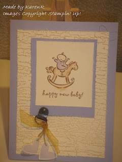 Stampin Up and Greetings galore and baby card