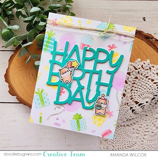 Mama Elephant's Little Agenda stamps and Big Happy Birthday die