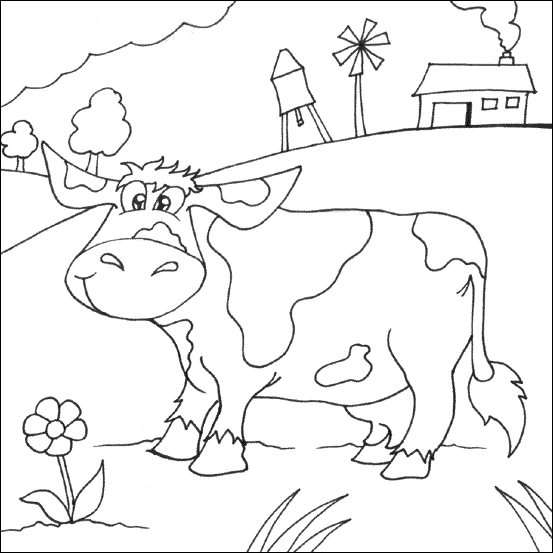 Ladang lembu - Gambar Mewarna  Colouring Picture