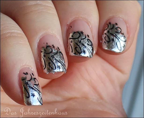 Nageldesign Silvester Glitzer Feuerwerk Silber elegant edel 13