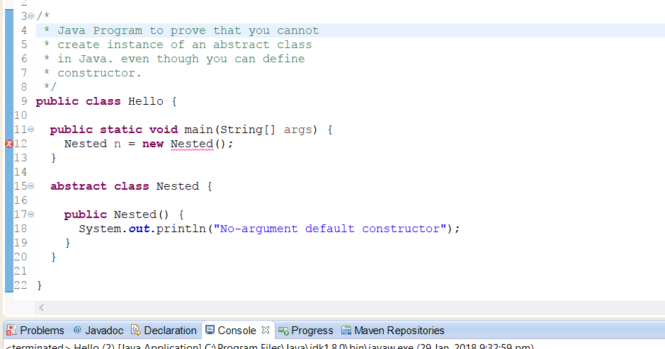 Java67 Can You Create Instance Of Abstract Class In Java Answer