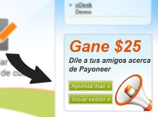 Gana 25 dolares por referido en payoneer