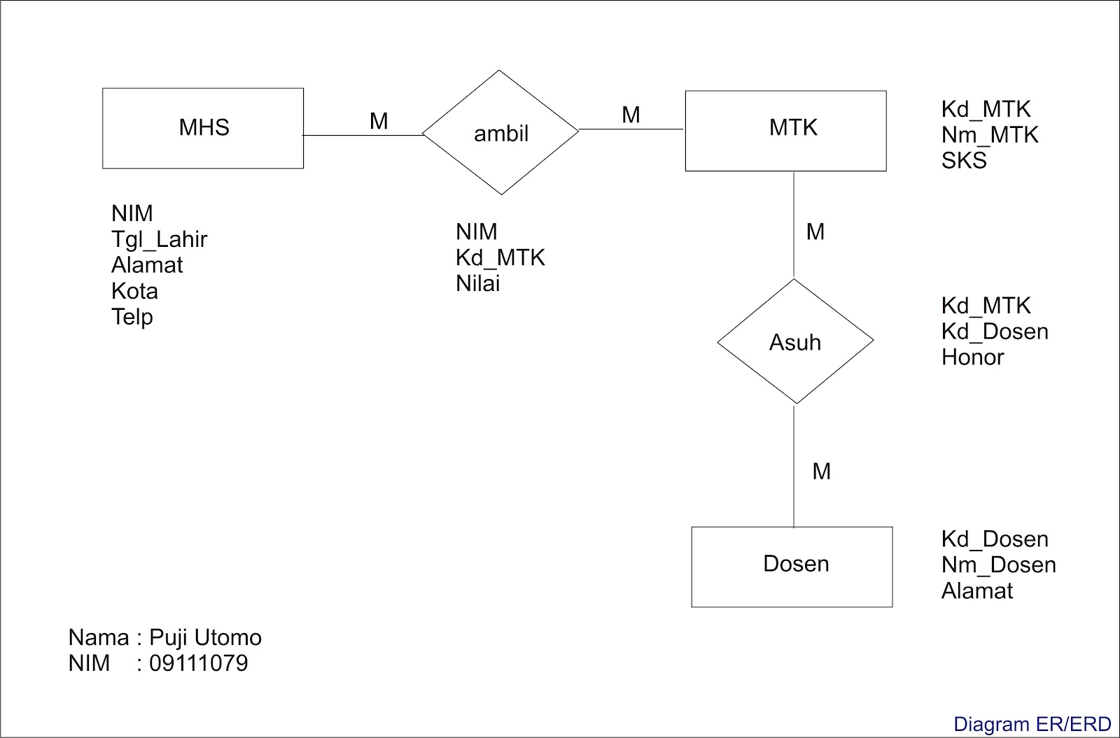 Contoh Erd Database Mahasiswa - Hontoh