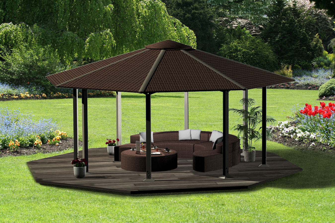 Mendesain Gazebo Untuk Taman Rumah