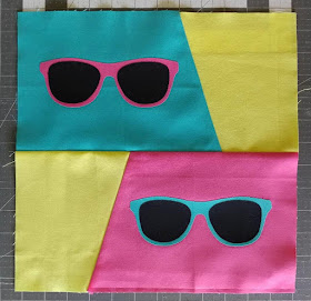 Fun in the Sun retro sunglasses quilt block tutorial