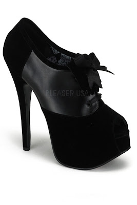 Black Velvet Lace Up Peep Toe Spat Platform Pumps Heels