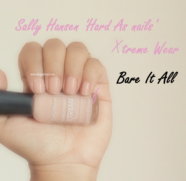 Review and swatch of Sally Hansen Hard As Nails Xtreme Wear105 Bare It All