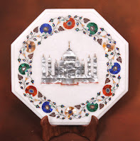 Taj Mahal design Table Top with Mother of Pearl