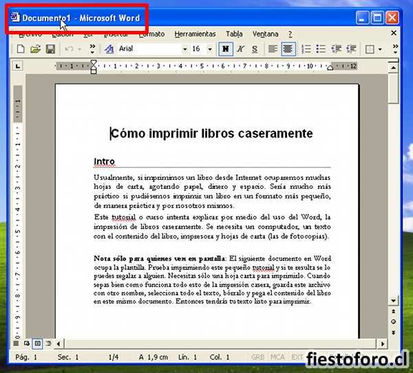 Cómo imprimir libros caseramente con MS Word