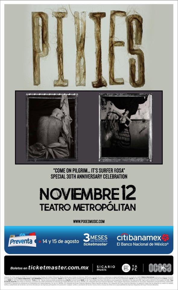 Pixies regresa a México para ofrecer un show en el Matroplólitan.