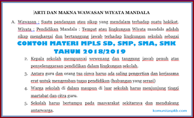  Materi Kegiatan MPLS Tahun 2018 Jenjang SD, SMP, SMA, SMK