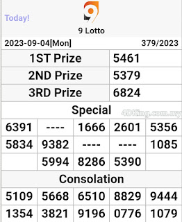 9 Lotto 4D 05-09-2023 result