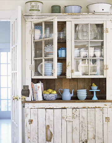 Sarah cabinets DrewB:  white and vintage Cupboard Rustic