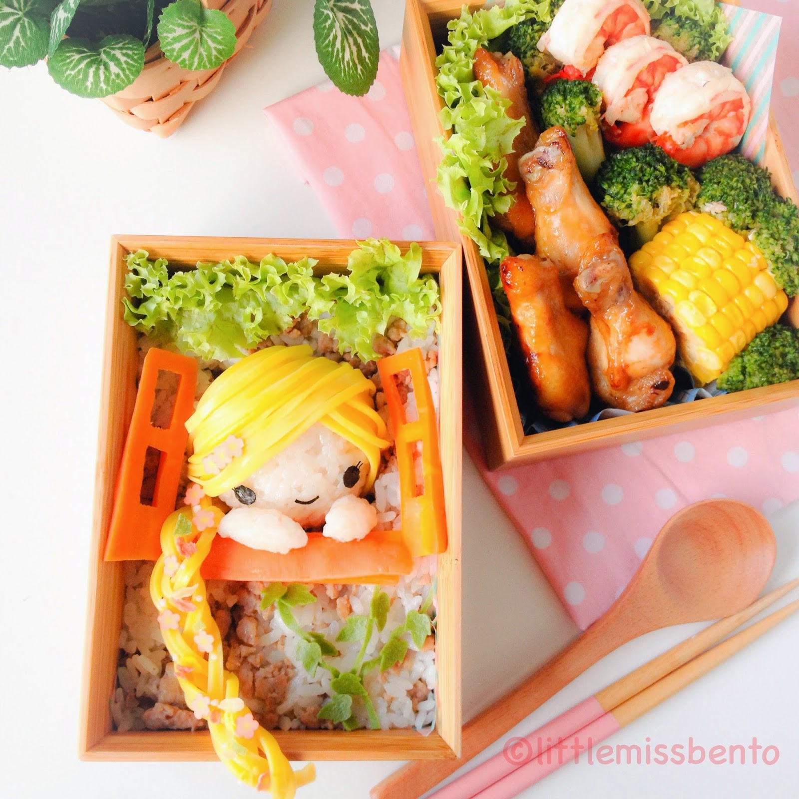 Rapunzel Fairytale Bento ラプンツェルのキャラ弁 Little Miss Bento
